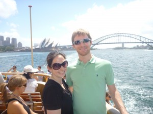 Kristen, Ryan, the Sydney Opera House and the Sydney Harbour Bridge