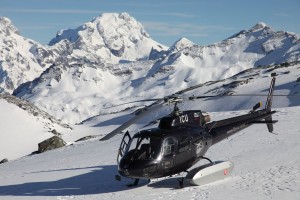 Our helicopter on a glacier